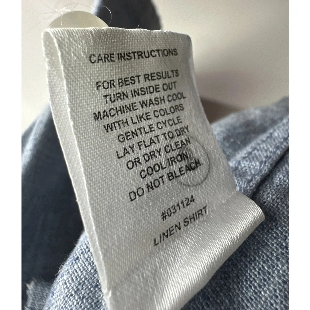 Thursday Boot Co. Linen Shirt Men's Size XL Blue Button Up Vacation Coastal - Picture 7 of 11